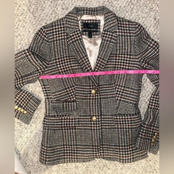 J. Crew Schoolboy Plaid Blazer- size 0 - Picture 9 of 12